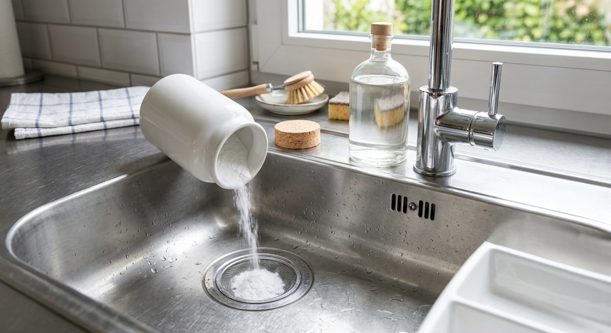 Verstopfter Abfluss in einem Waschbecken, Soforthilfe und Hausmittel